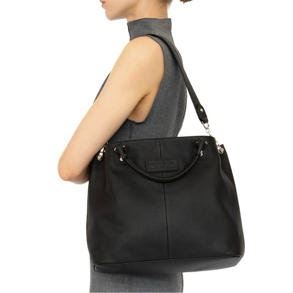 Darcy Bag M.I.L.A. Made In Los Angeles Slouchy Style Black Leather Hobo Bag - Picture 4 of 5